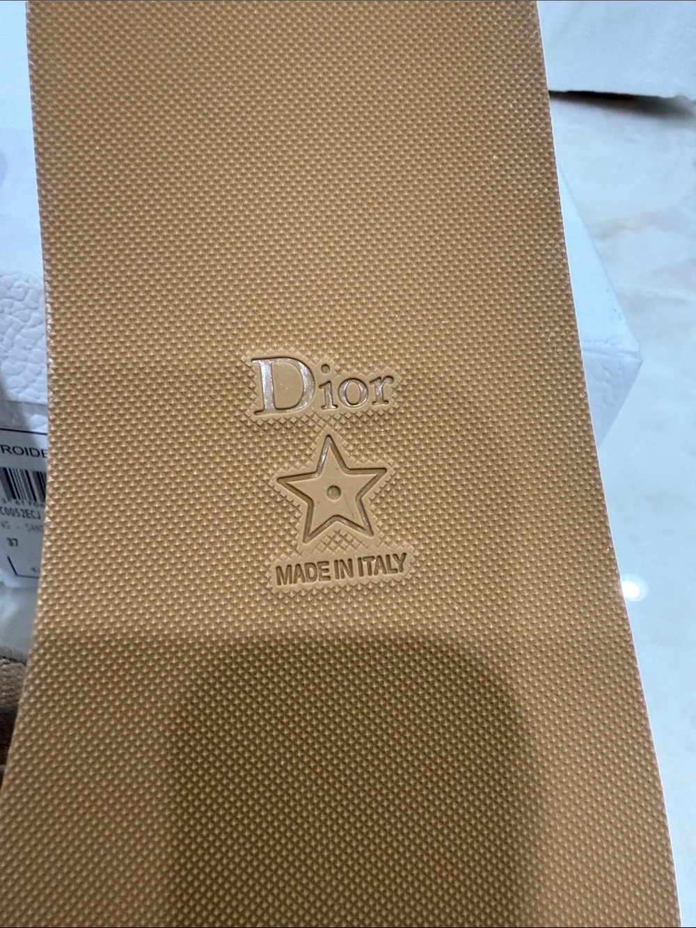 New in Box Dior Natural Beige Logo Cork Platform Slide